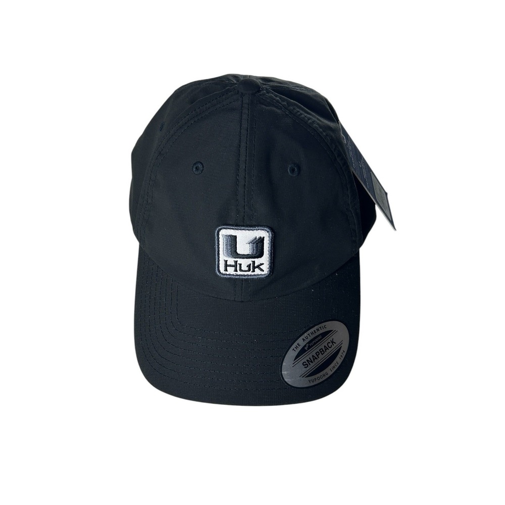 Huk Performance Unstructured Snapback Hat Black Fishing Cap H3000482 NEW